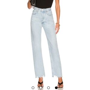 AGOLDE 90s Pinch Waist Raw Hem High Waist Denim Jeans, Sz 26